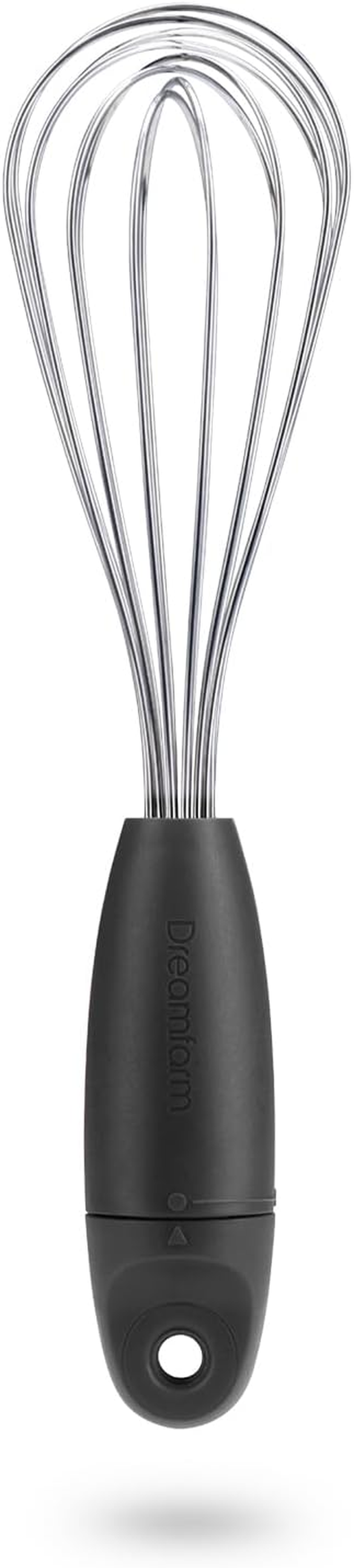 Dreamfarm Mini Flisk 3-In-1 Fold-Flat, Space-Saving Baking & Cooking Balloon Whisk, Sauce Whisk & Flat Deglazing Whisk, Stainless Steel - 9" Red