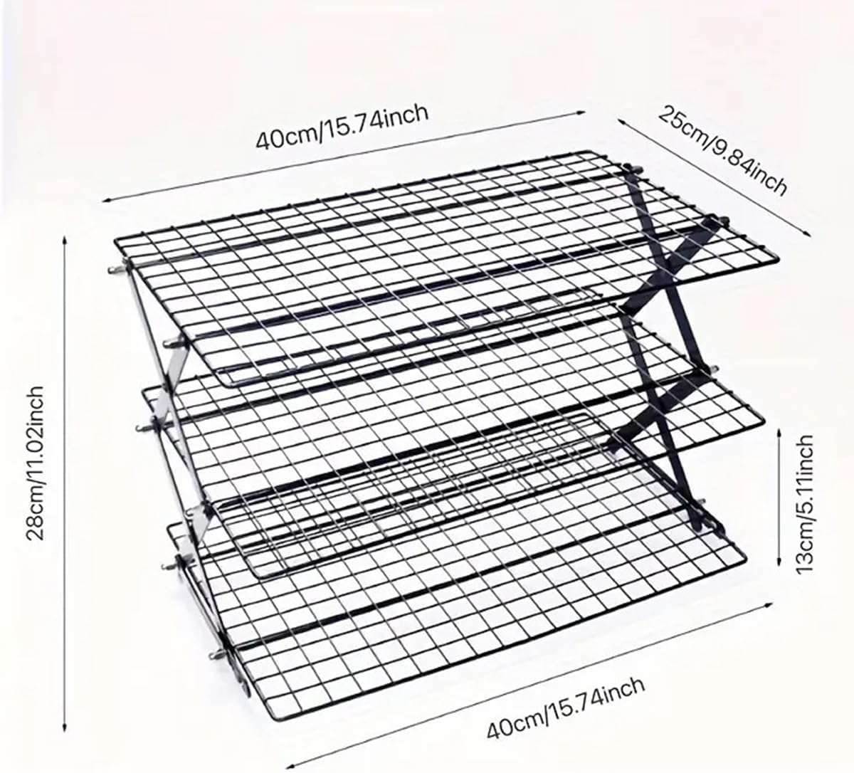 AIMALL 1 Outdoor Foldable Iron Storage Rack - 3 Layers or 4 Layers, Portable Camping Table Rack for Kitchen and Picnic, Compact and Durable Design - 3 Layers image number 3