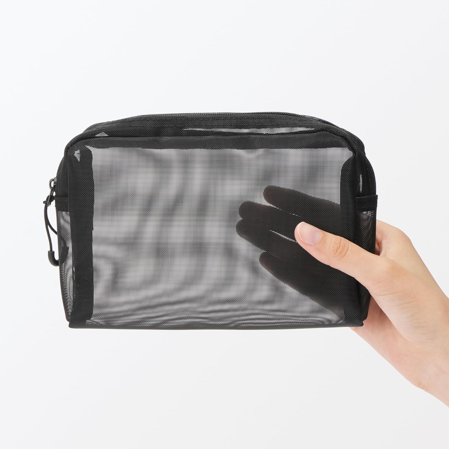 MUJI 84920851 Nylon Mesh Pouch, Approx. 7.3 X 1.6 X 4.7 Inches (18.5 X 4 X 12 Cm) image number 4