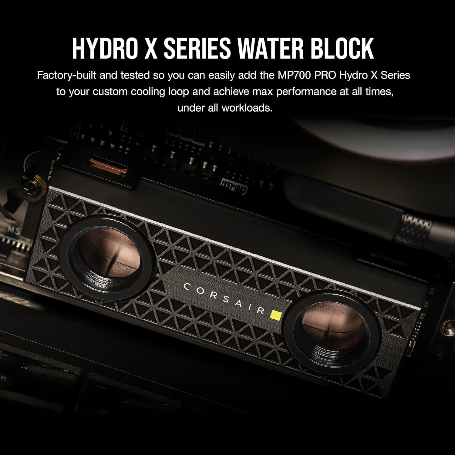 CORSAIR MP700 PRO Hydro X Series 2TB M.2 Pcie Gen5 X4 Nvme 2.0 SSD &ndash; M.2 2280 &ndash; up to 12,400Mb/Sec Sequential Read &ndash; High-Density TLC NAND &ndash; Pre-Installed Water Block &ndash; Black image number 4