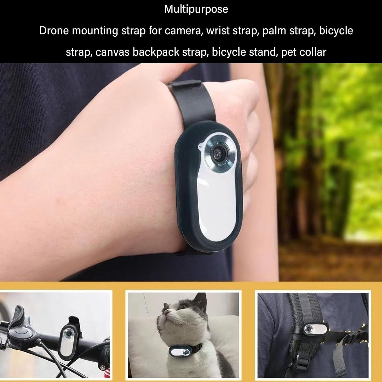 Annadue Cat Camera Collar for GO3, Adjustable Silicone Bracelet, Dog Collar, Camera for Dogs, Cats, Indoor/Outdoor image number 2