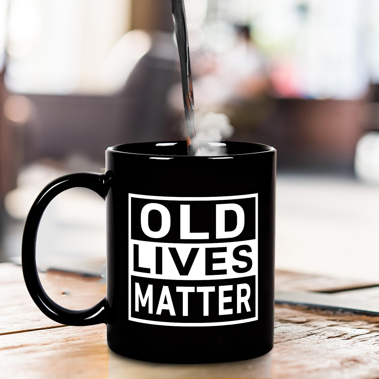 Fatbaby Funny Gifts for Elderly Senior Citizens,Old Lives Matter Coffee Mug,Humorous Gag Gifts for Mom Dad Grandma Grandpa Tea Cup 11OZ image number 3