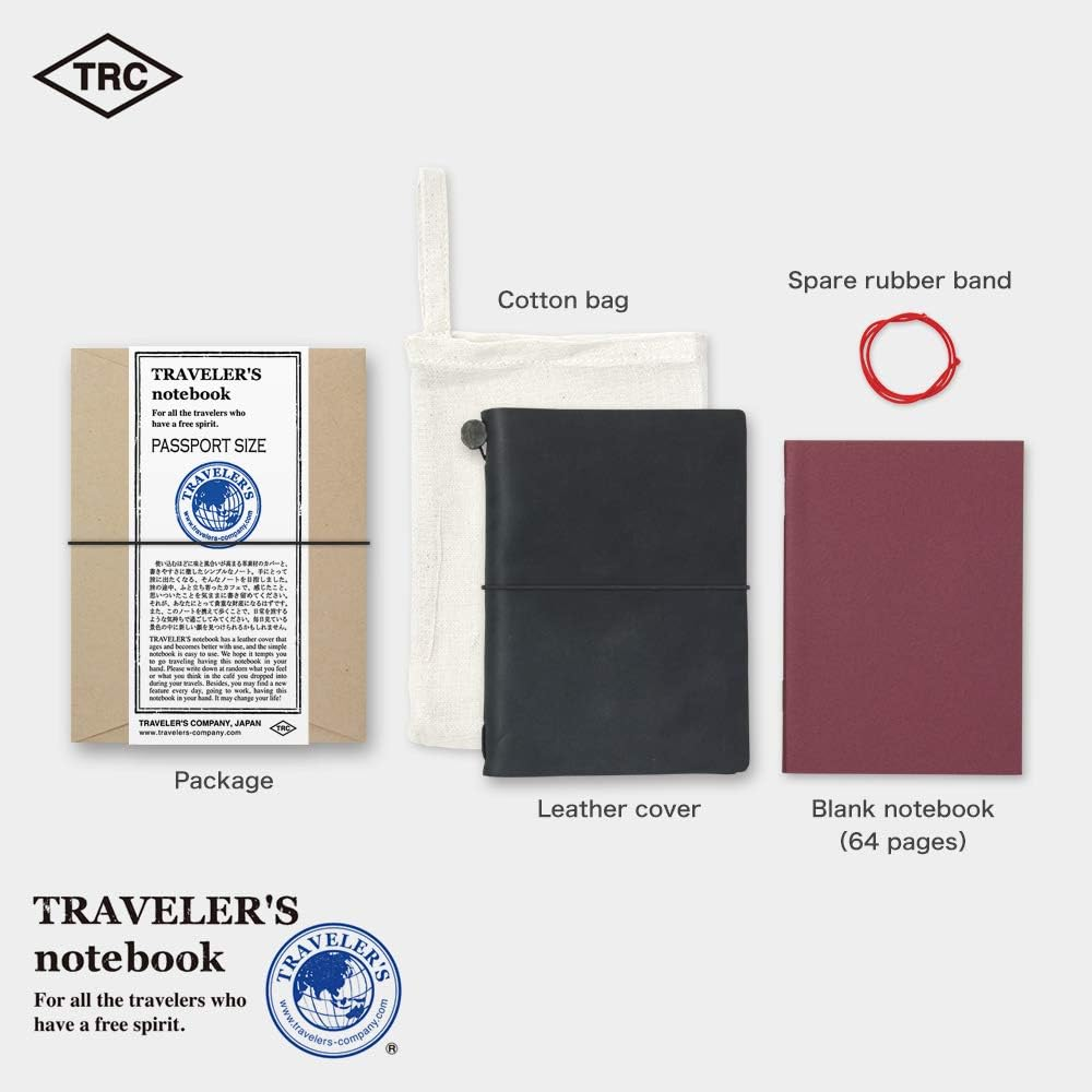 DESIGNPHIL 15026006 Midori Traveler'S Notebook, Passport Size, Black image number 2