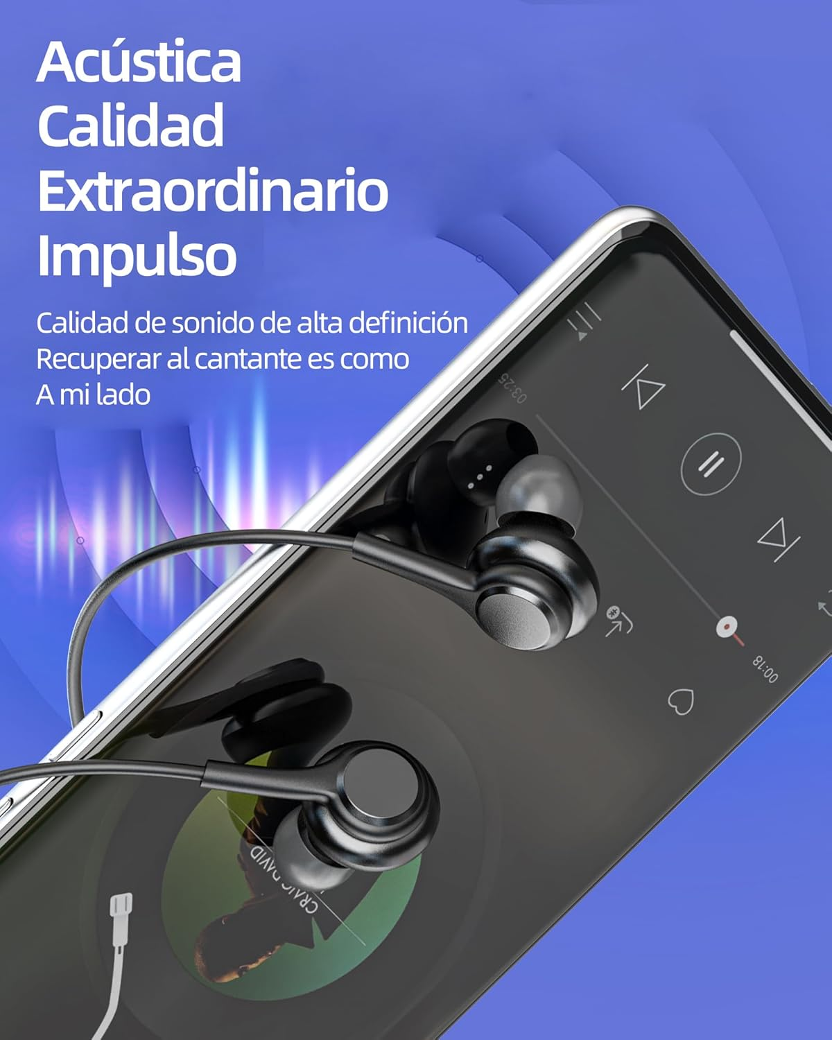 Wireless Headphones USB C (2 Pack), Earbuds Type C, Android, PC, Microphone Jack, Audio Cable, Music, Running, Earbuds, Compatible with Samsung for Iphone image number 6