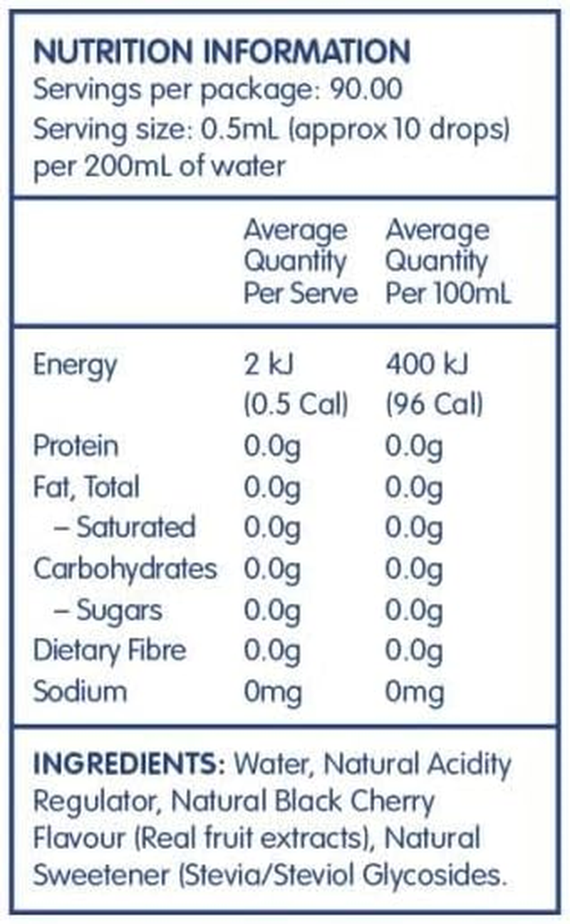 Vital Zing Stevia Black Cherry Water Drops 45 Ml