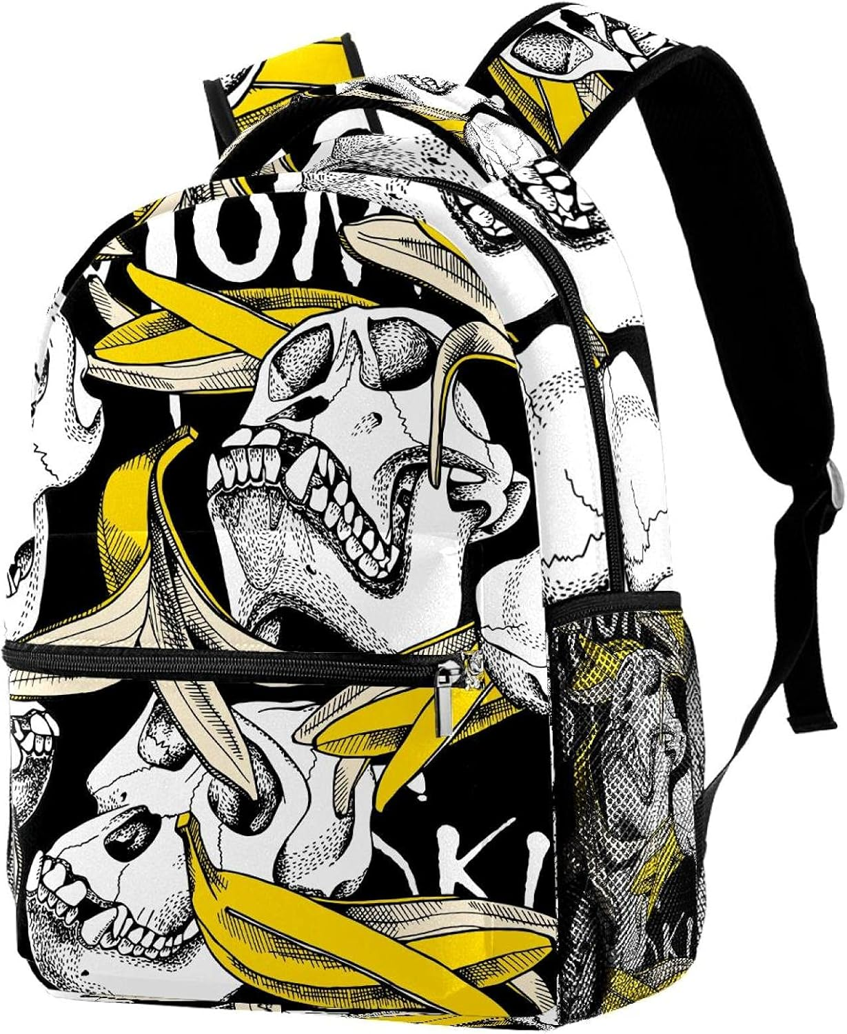 Banana Skull Head Backpack Students Shoulder Bags Travel Bag College School Tote Backpacks image number 5