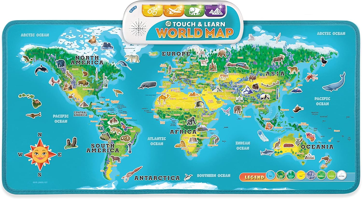 Leapfrog Touch & Learn World Map - Interactive Map, World Map - 615703 - Multicoloured image number 2