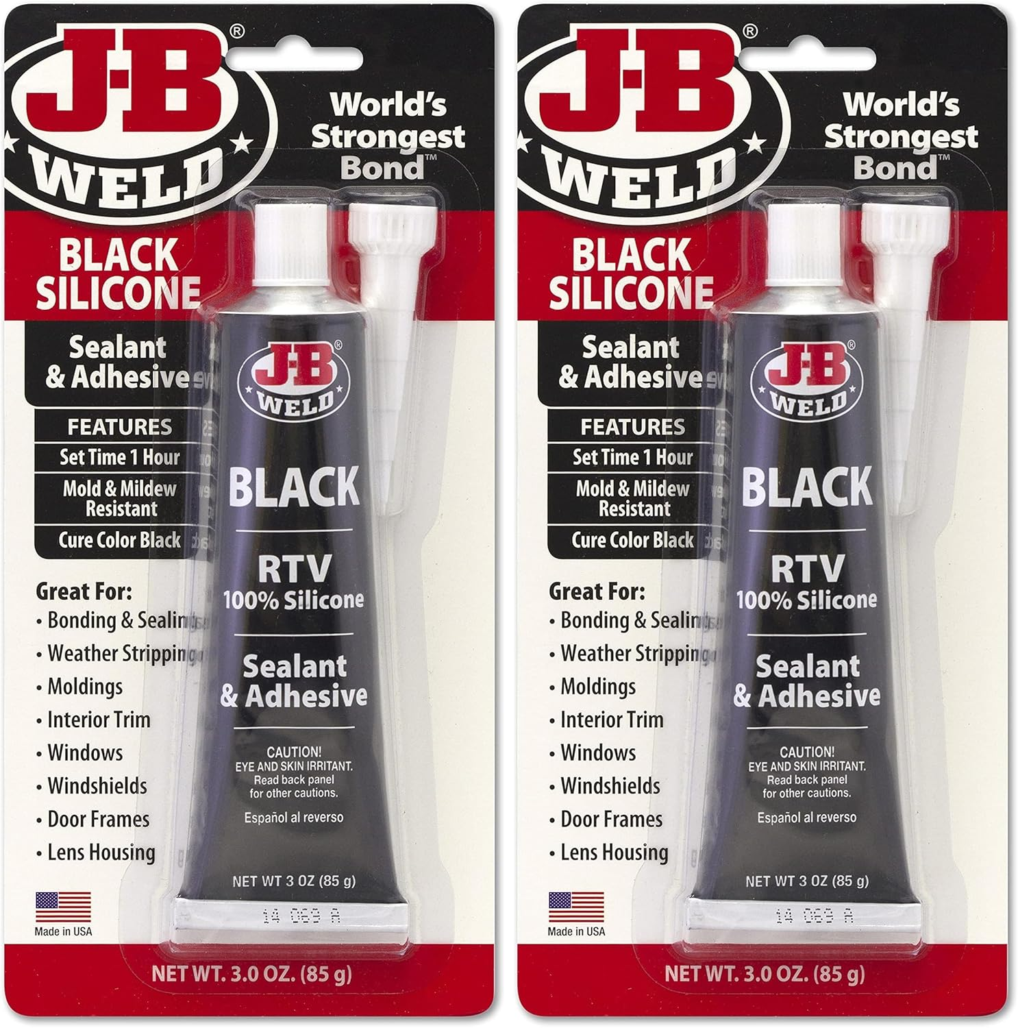 JB Weld Silicone Gasket Maker and Sealant, Black, 85 G (Pack of 2)