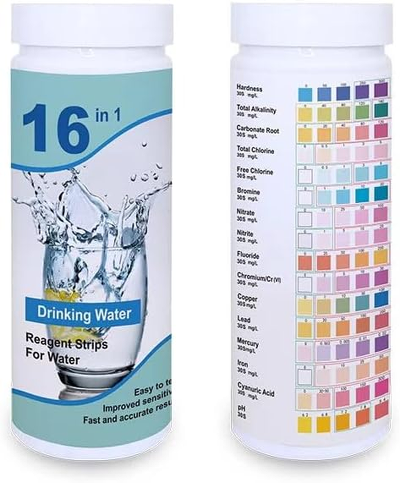 16 in 1 Pool Test Strips, 100 Strips Water Chemical Testing for Hot Tub and Spa, Accurate Test Bromine, Total Alkalinity, Ph, Free Chlorine, Total Hardness, Cyanuric Acid, and Total Chlorine image number 6
