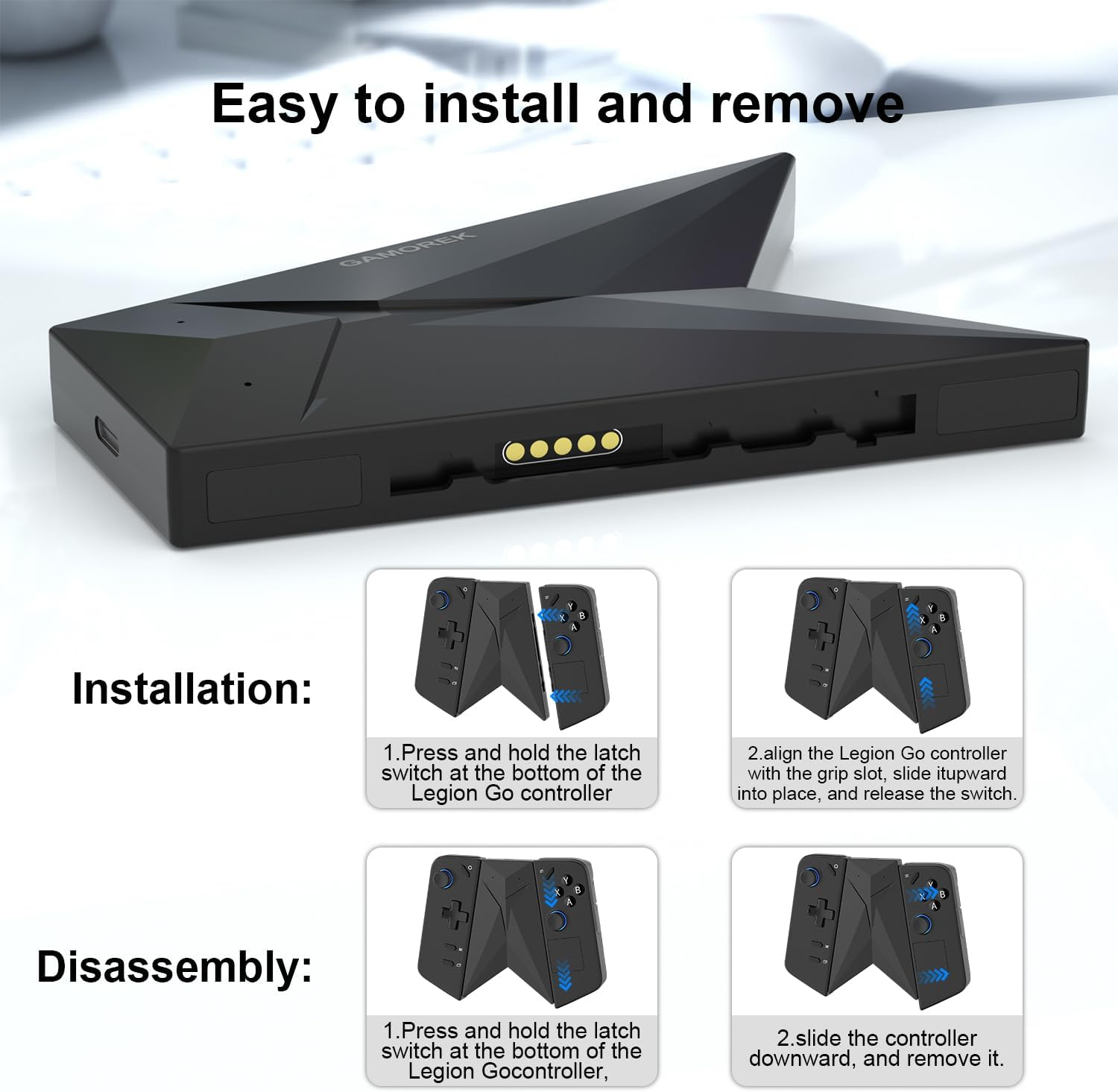 Controller Charging Connector Grip Compatible with Lenovo Legion Go image number 5