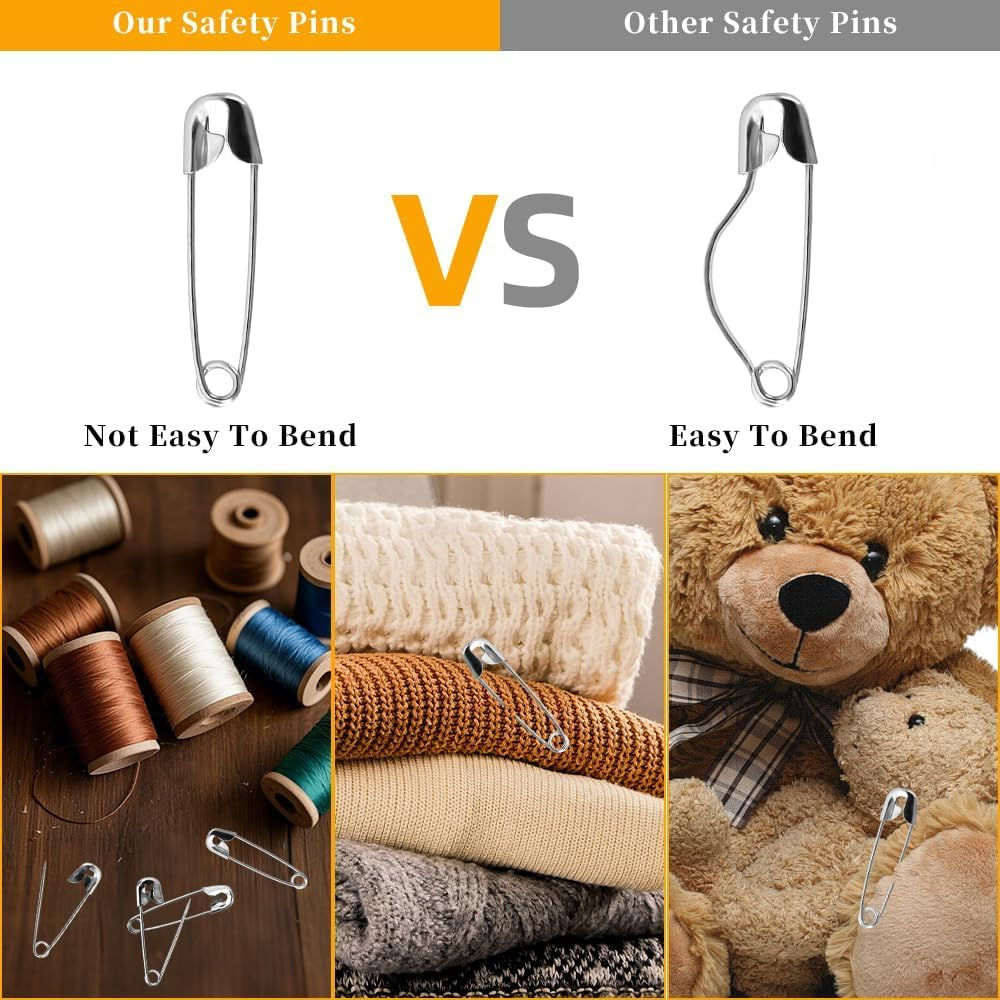 Small Safety Pins 500PCS 19Mm Safety Pin Clothes Pins, Silver, Classic Style, Ideal for Clothes, Crafting, Jewelry Making, Sewing, Kilt Pin image number 2