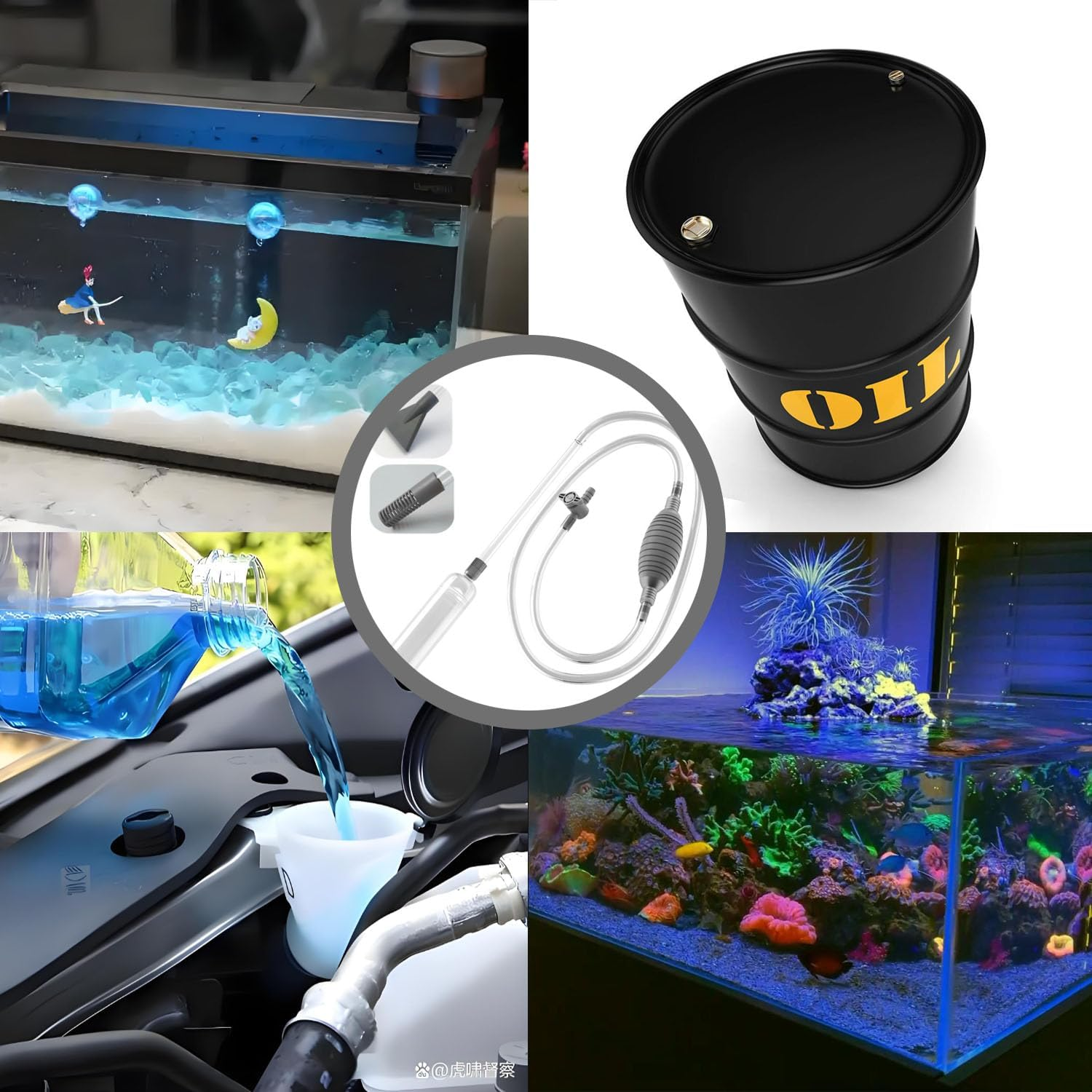 Shengsenfu Aquarium Gravel Cleaner Water Changer Vacuum for Fish Tank Cleaning Tools Siphon Universal Quick Pump Aquarium Water Changing Sand Cleaner for Aquarium Water Filter Fish Tank Cleaner (Blue)
