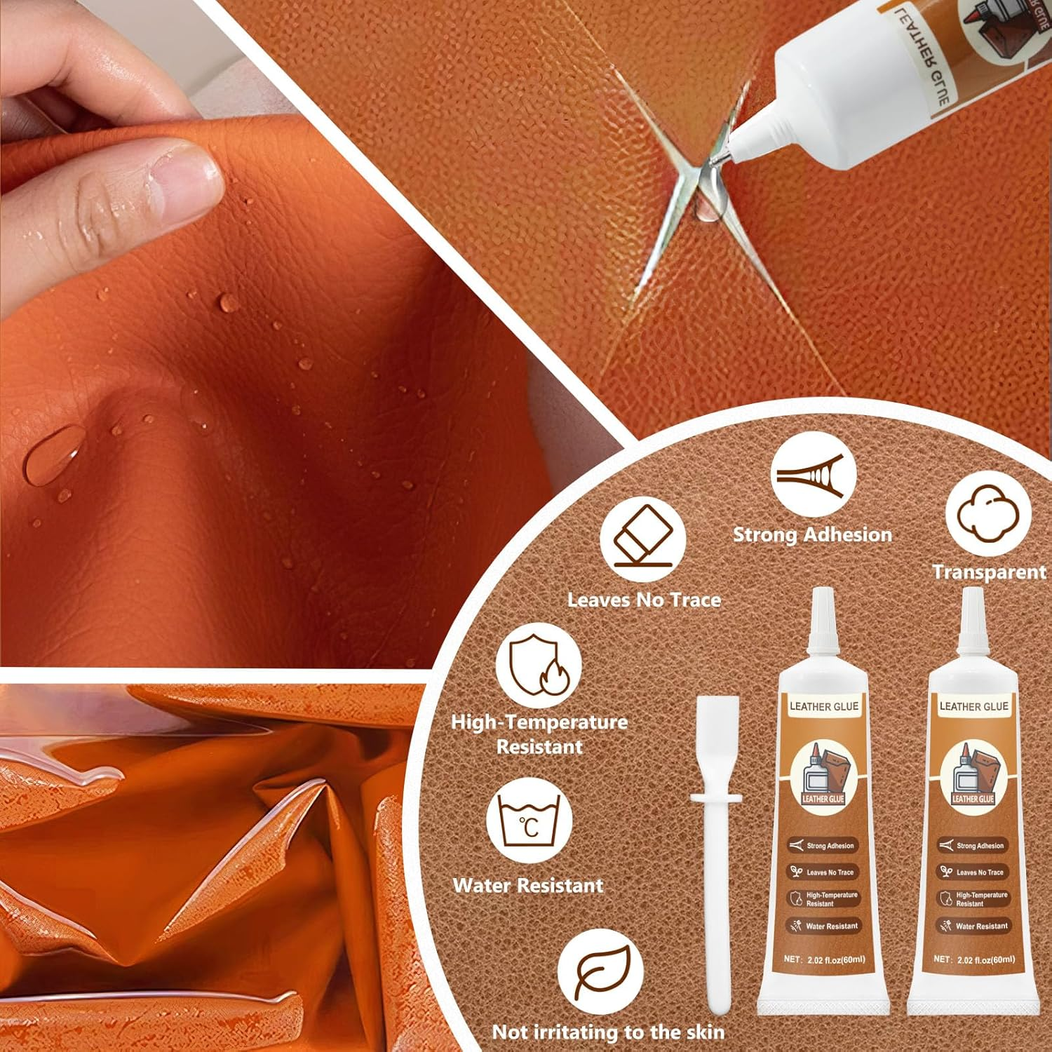 WAN2TLK 120Ml Leather Glue Adhesive, Professional Adhesive for Purses, Permanent Strong Leather Car Seat Glue for Sofas, Purses, Leather Bonding