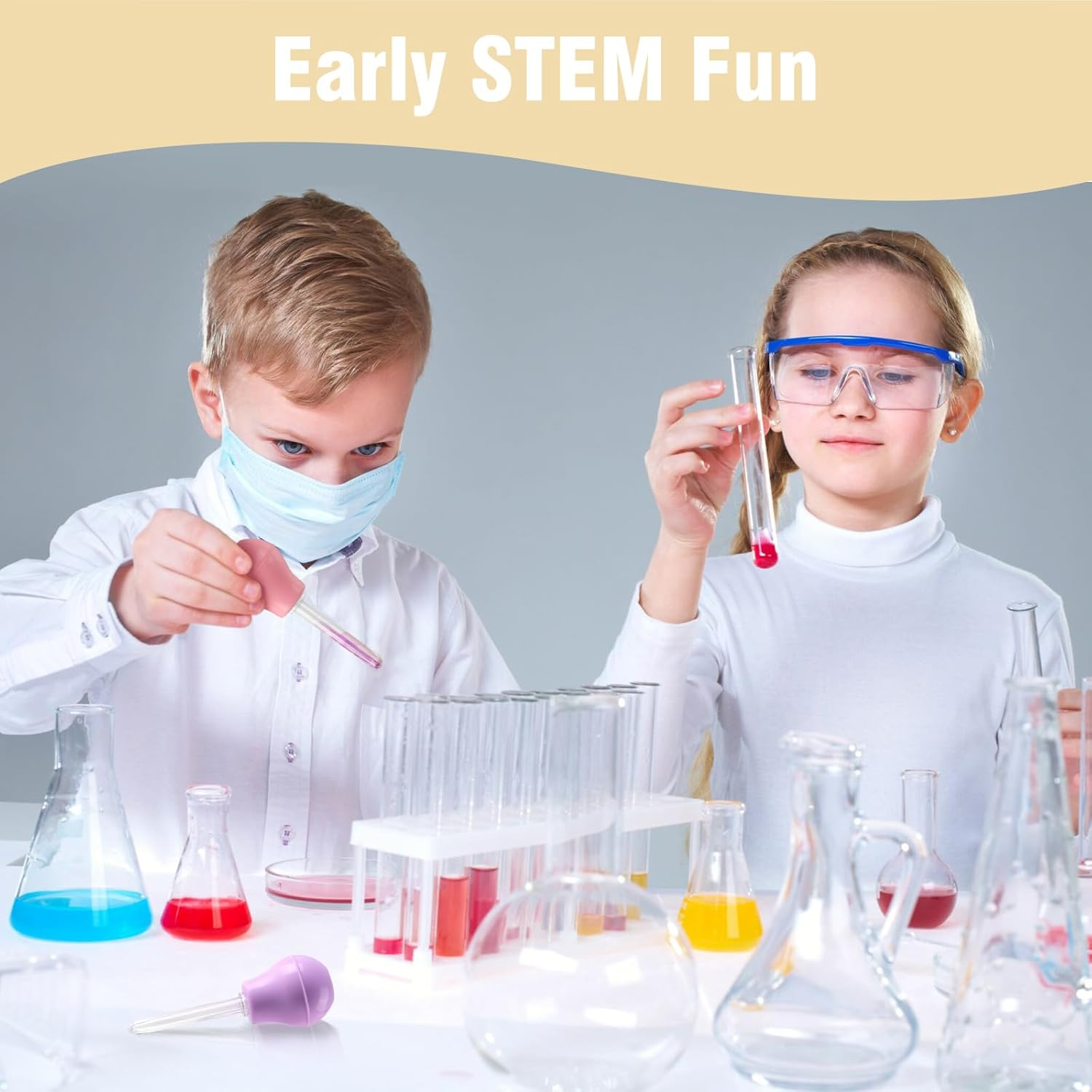 Nicwhite 6Pcs Colorful Eye Droppers for Kids, Silicone Plastic Liquid Droppers Sensory Play Toys Pipettes, Ages 3+, Preschool Science Class Tools Sensory Bin Accessories image number 3