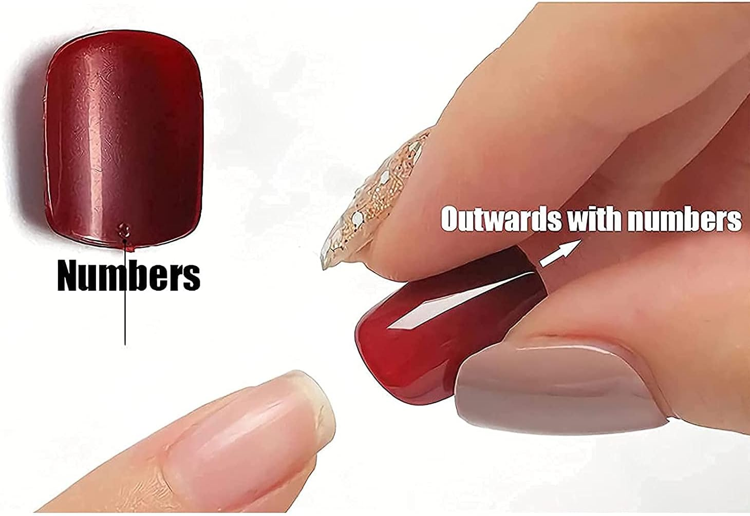 MISUD Medium Almond Press on Nails, Glossy Fake Nails, Autumn Brown Acrylic Nails, Artificial Needle Nails, Adhesive False Nails with Design Autumn Ombre Design, 24PCS image number 4