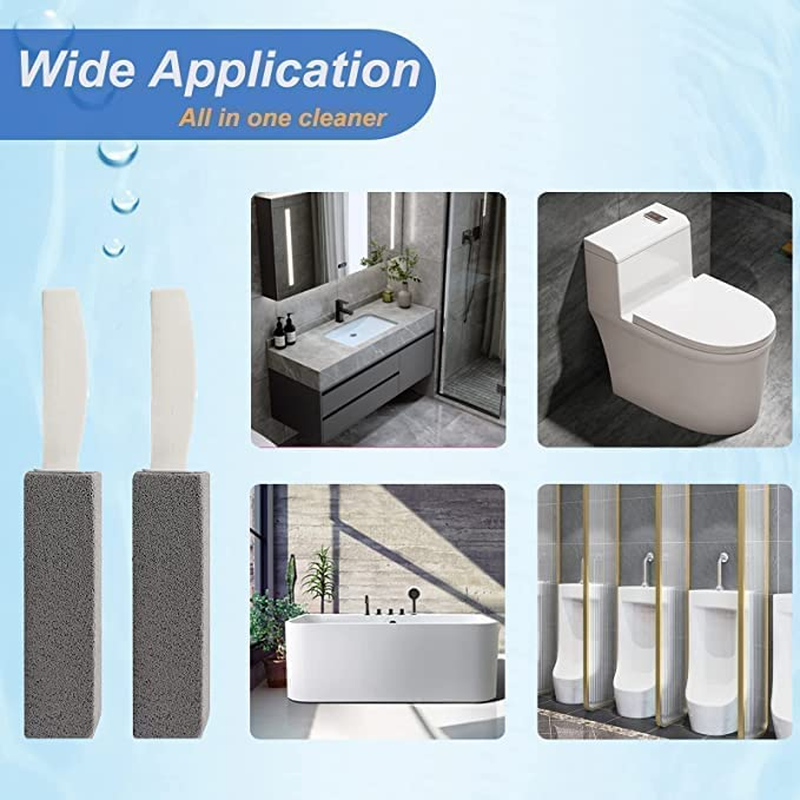 2 Packs Pumice Stone for Toilet Cleaning,Toilet Bowl Cleaning Stone with Ergonomic Handle, Powerfully Remove Hard Water Rings, Toilet Bowl Stain Remover,Calcium Buildup, Limescale Stain, Iron Rust image number 3