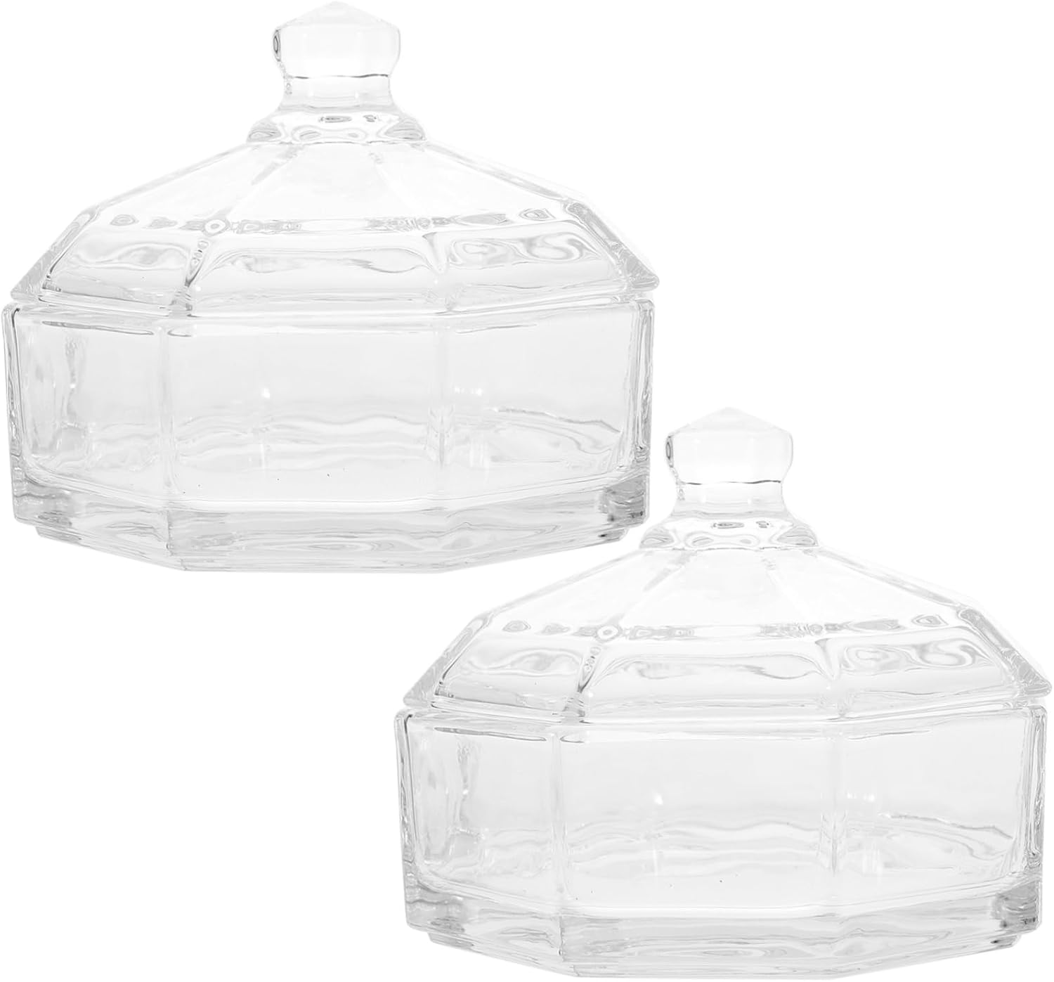 LABRIMP 2Pcs Glass Storage Jars Lids Retro Style Glass Jars for Home Use as Candy Containers image number 2