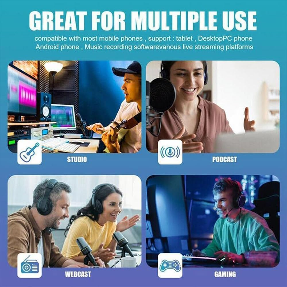 Professional Audio Mixer,Live Sound Card and Audio Interface with DJ Mixer Effects & Voice Changer, Sound Card for Live Streaming, 16 Special Effects Sounds, Prefect for Streaming/Podcasting/Gaming image number 6