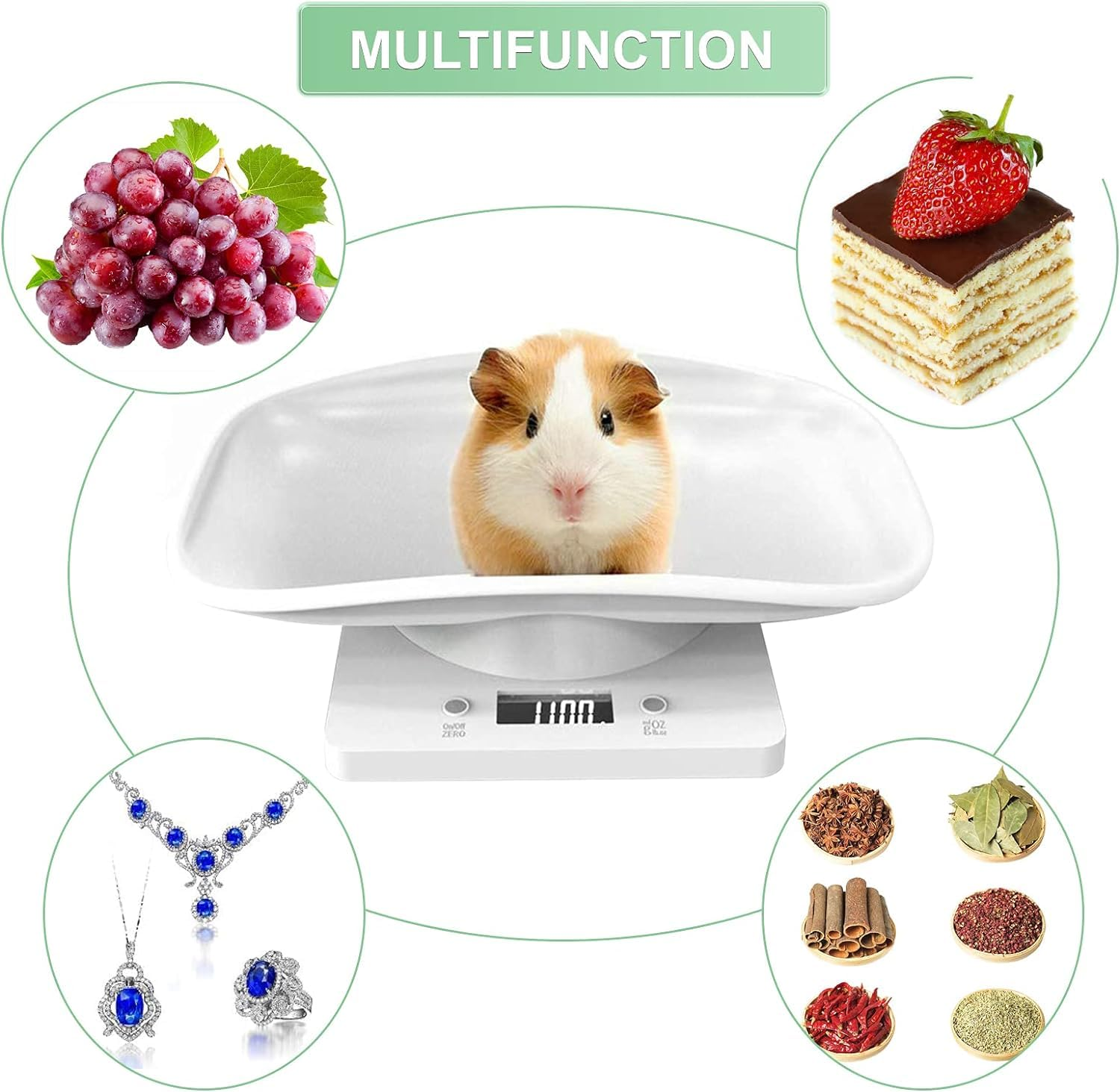 Digital Pet Scale Cat Scale Food Weight Mini Scale LCD Electronic Scales for Measure Small Dog Cat Small Animals Pet Food (Mini Pet Scale) image number 4