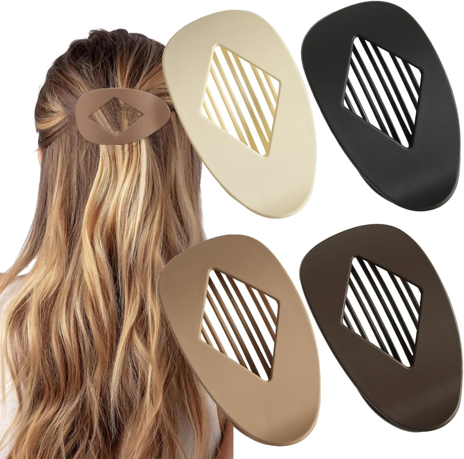 Pack of 4 Flat Duck Beak Hair Clips Women'S Hair Clips Benglatt Hair Clip Flat Hair Clip Flat for Thin Thick Hair image number 4