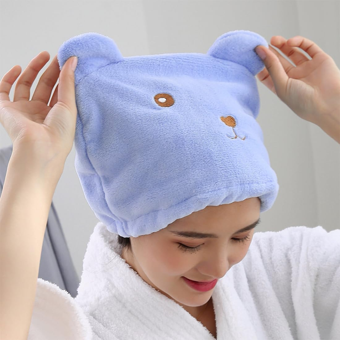 Bangbobi Hair Turban Set of 2 - Quick-Drying Microfibre Towel for Hair, Women & Children - Turban Cap as Hair Towel for Bath & Sauna image number 6