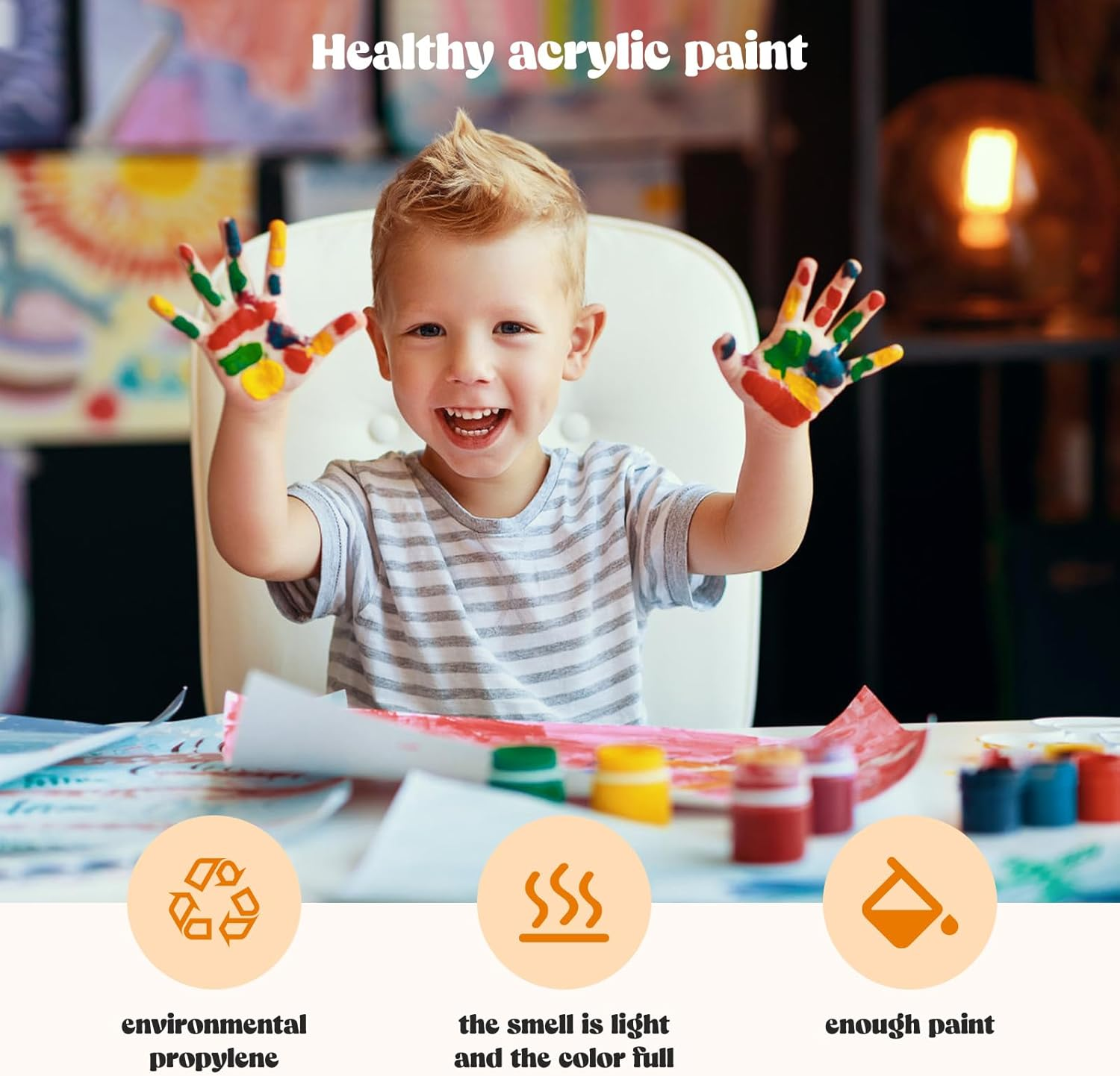 RICUVED Mountain Paint by Numbers Landscape Painting by Numbers Children with 20 X 30 Cm Wooden Frame, DIY with Brushes and Acrylic Paints, Hand Painted Oil Painting Canvas for Home Deco image number 5