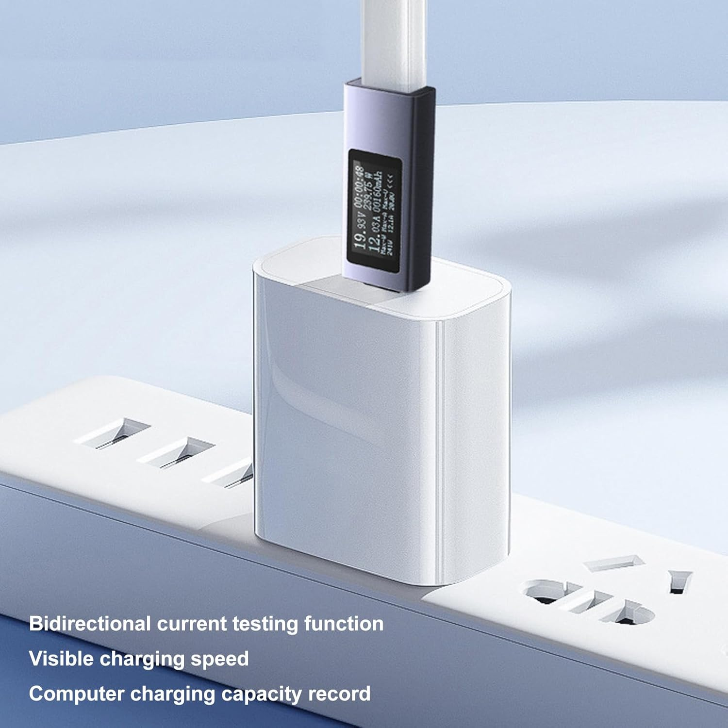 USB C Power Meter, USB C Multimeter Voltage and Current Tester 0-12A 4-30V for Phone Charging, LED Display image number 5