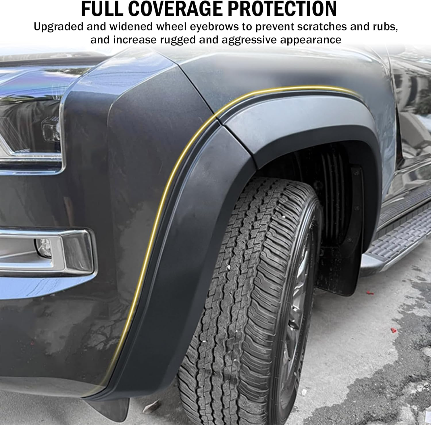 For Mitsubishi Triton MV 2024 2025 Accessories Fender Flares Wheel Arches Guard Protector Cover 43MM Extra Wide Body Kit Wheel Brow, Matte Black 6Pcs/Set image number 2