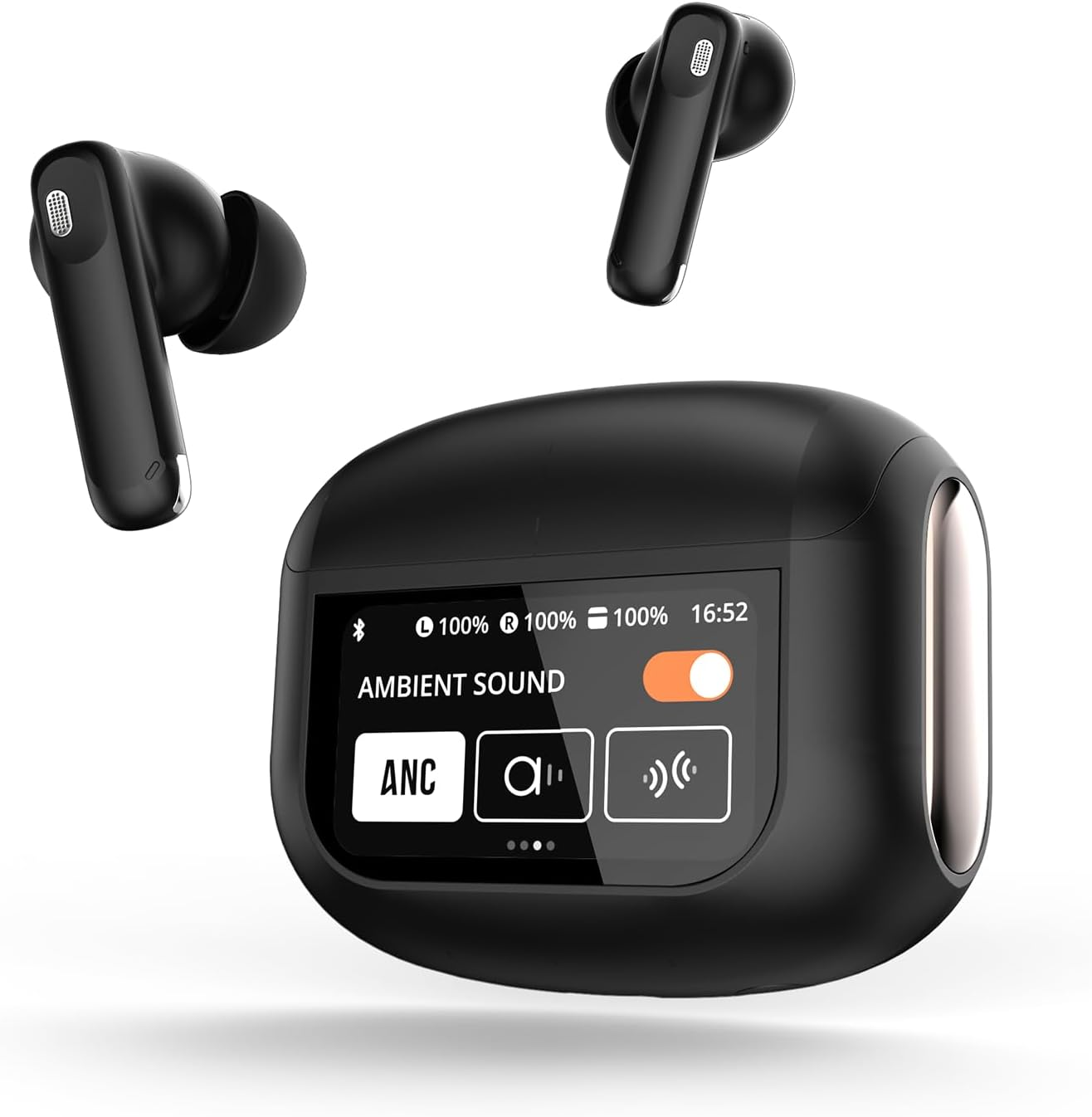 Satyamarket Wireless Earbuds Bluetooth 5.4 with Touchscreen Display &ndash; TWS Headphones with 4-Mic Noise Cancelling, Bass Boost, Hi-Fi Stereo Sound image number 1