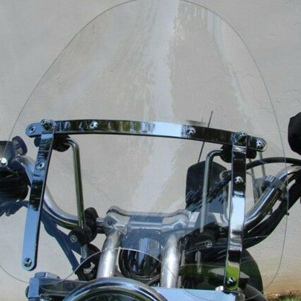 Baosity Universal Motorcycle Windshield Windscreen 19X17 Inch Compatible with Most Motorcycles Cruiser - Clear image number 4