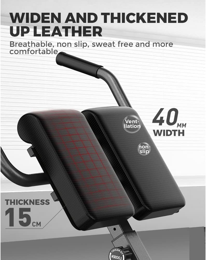 ALSTON Weight Bench Back Roman Chair Fitness Back Home Gym Workout Foldable 10 Level Adjustable 180Kg Weight Capacity Back Extension Strength Training Equipment image number 3