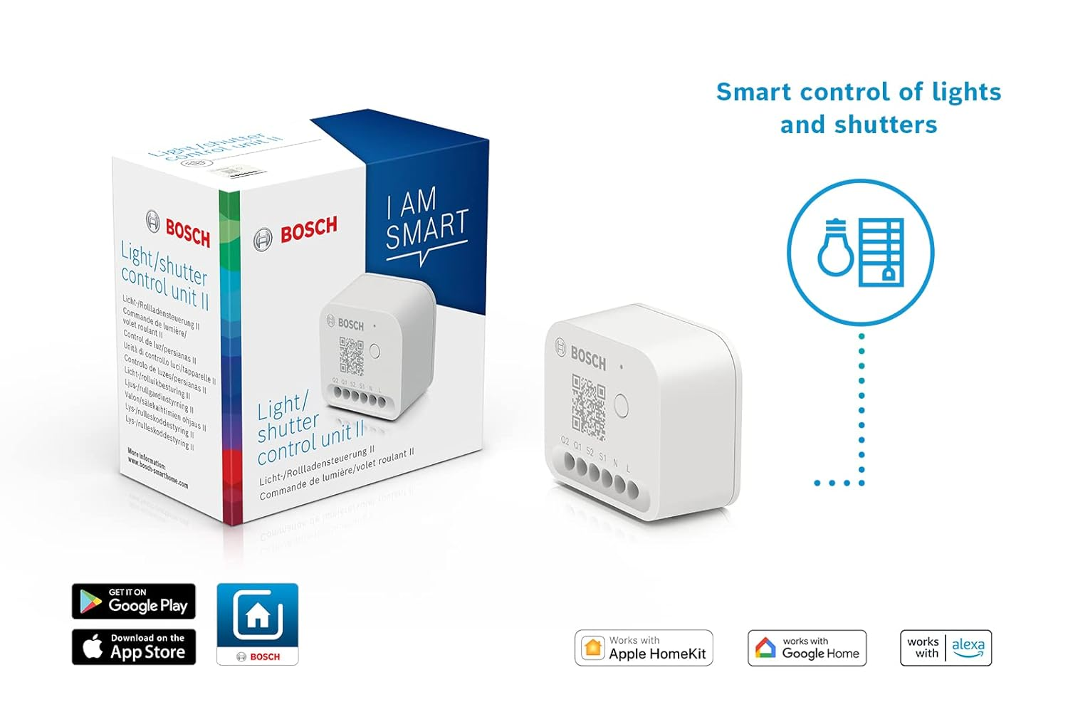 Bosch Smart Home Light/Shutter Control II, for Controlling the Lighting, Shutters/Venetian Blinds/Sun Blinds, Compatible with Amazon Alexa, Google Assistant and Apple Homekit image number 4