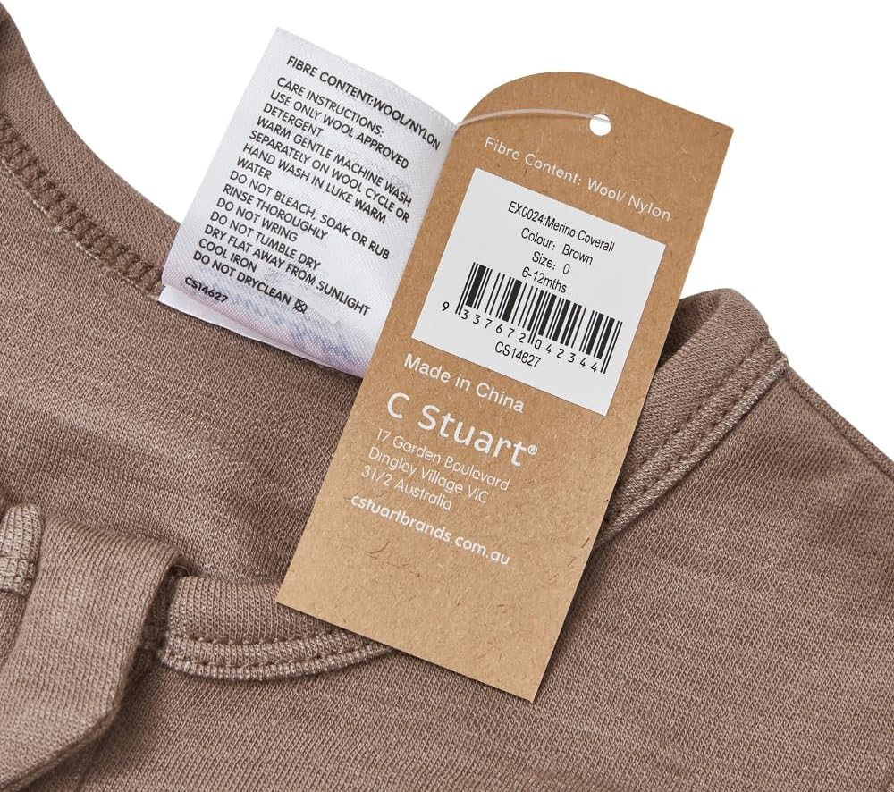 Merino Baby Merino Wool Coverall for 6-12 Months Babies, Brown Marle image number 2