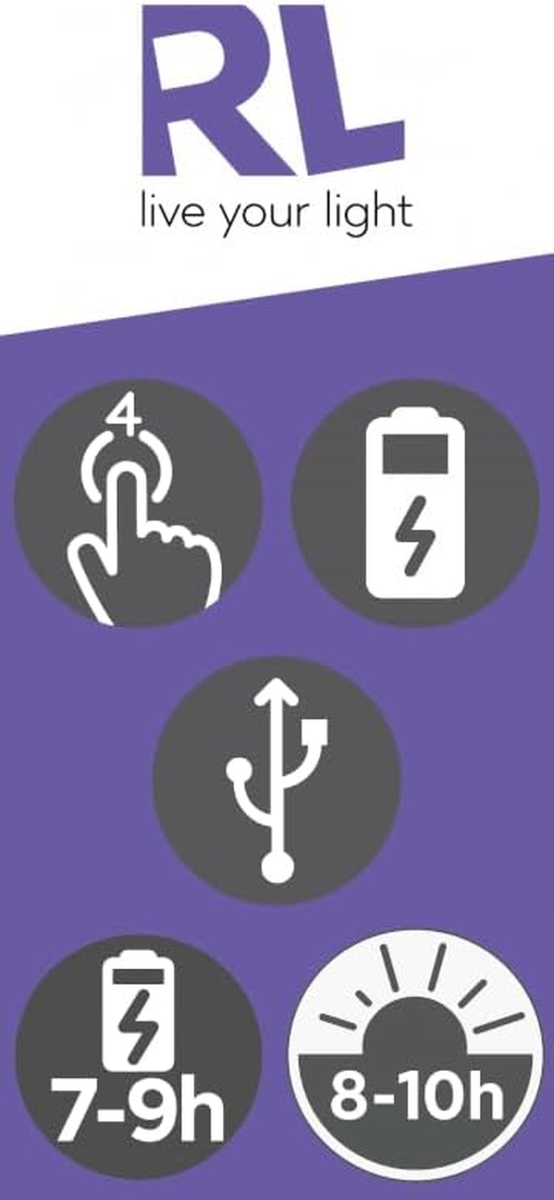 Reality Leuchten Munoz R54891115 LED Battery Table Lamp Metal Matte Green with 1.3 Watt LED, 4-Way Touch