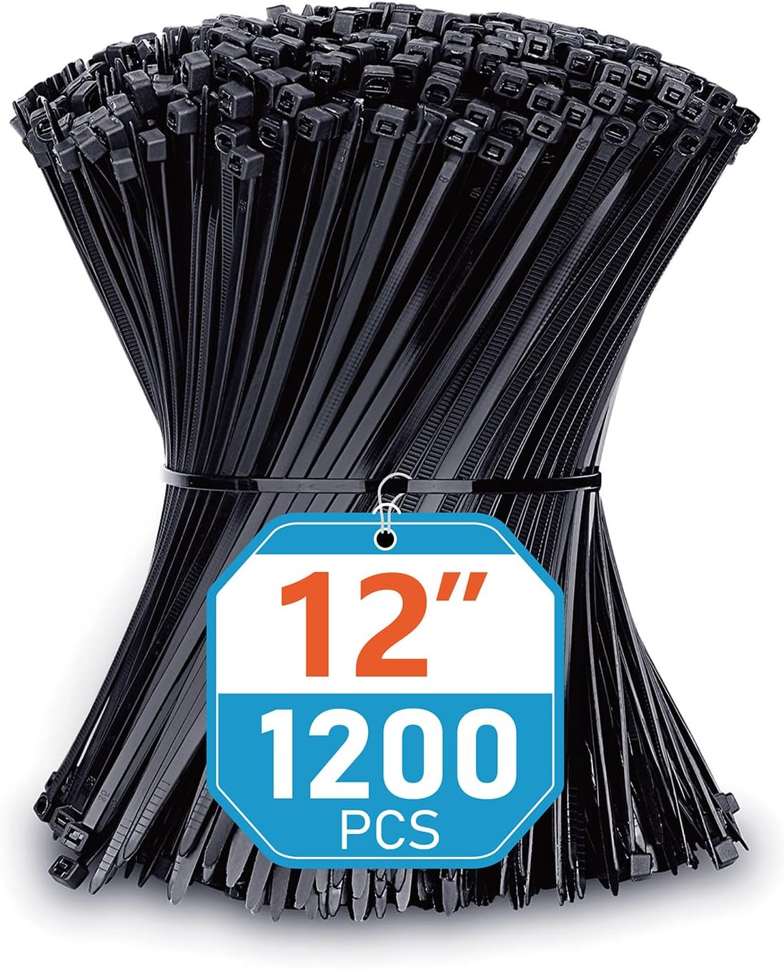Zip Ties 12 Inch (1000 Pack), Black, 50Lbs Tensile Strength, UV Resistant Cable Ties for Indoor and Outdoor by Karoka image number 2