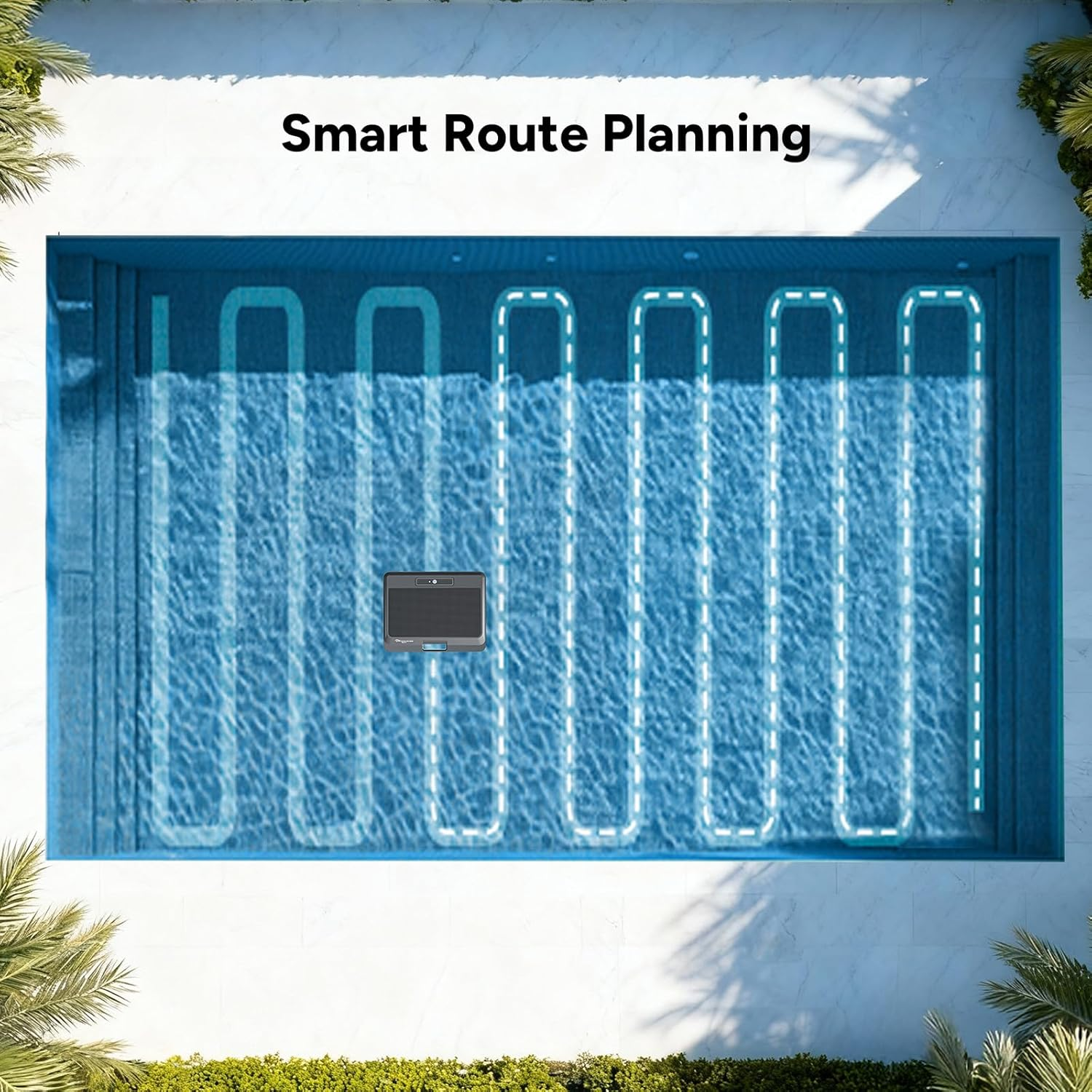 Y9T Robotic Pool Skimmer, Cordless Water Surface Cleaning, Smart Route Planing and Docking, Triple-Motor System, Button and App Control, Solar Charging, Cleaning for 140㎡ Pools image number 2