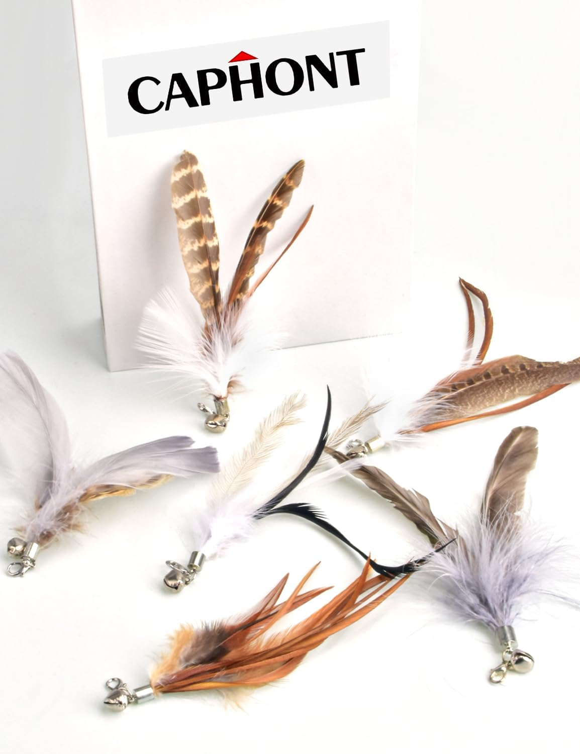 Cat Feather Toys Refills Cat Wand Replacement Feathers 6 PCS Handmade Cat Toy Feather Refills for Cat Wand Attachments Interactive Feather Cat Toy for Indoor Cats image number 6