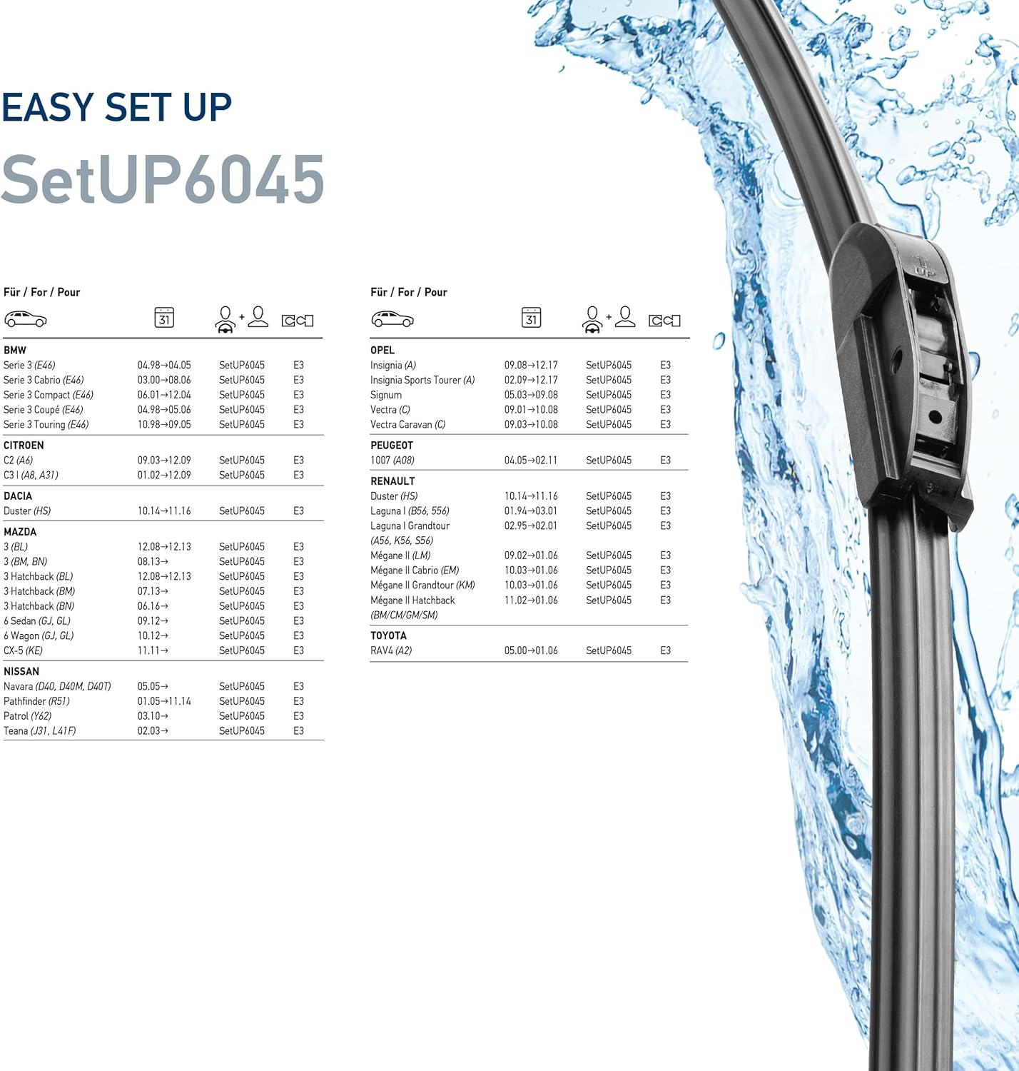 HELLA 9XW 358 164-291 Easy Set Upgrade Wiper Blade - Setup6045 - Flat Wiper Blade - for Left-Hand Drive Vehicles - 600/450 Mm - 24/18 Inch - Front - Quantity: 2 image number 6