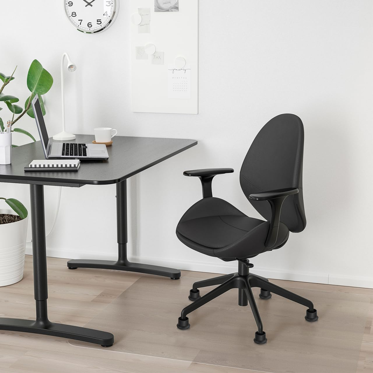 OHPHCALL 5Pcs Furniture Chair Glides for Office and Home Replacement Castors for Swivel Chairs Anti-Slip Floor Protectors in Black