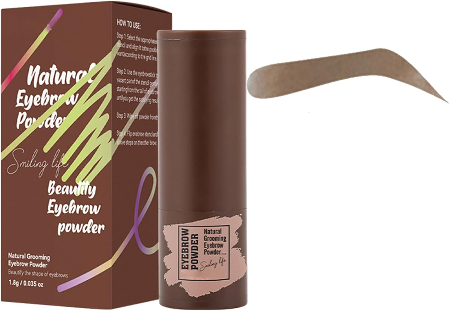 Yhong Eyebrow Stamp Kit for Women Waterproof Brow Stencil Powder Reusable 10 Shapes 2 Brushes Effortless Brows Natural Look Black One Size - Black image number 2