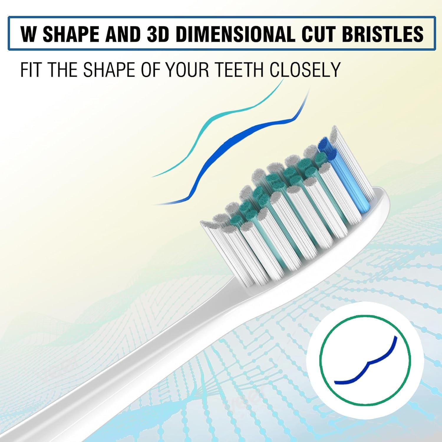 Replacement Toothbrush Heads Compatible with Philips Sonicare Protectiveclean 5100 4300 2100 9000, Diamond Brush Head for Optimal Clean, Standard (8-Pack) image number 3