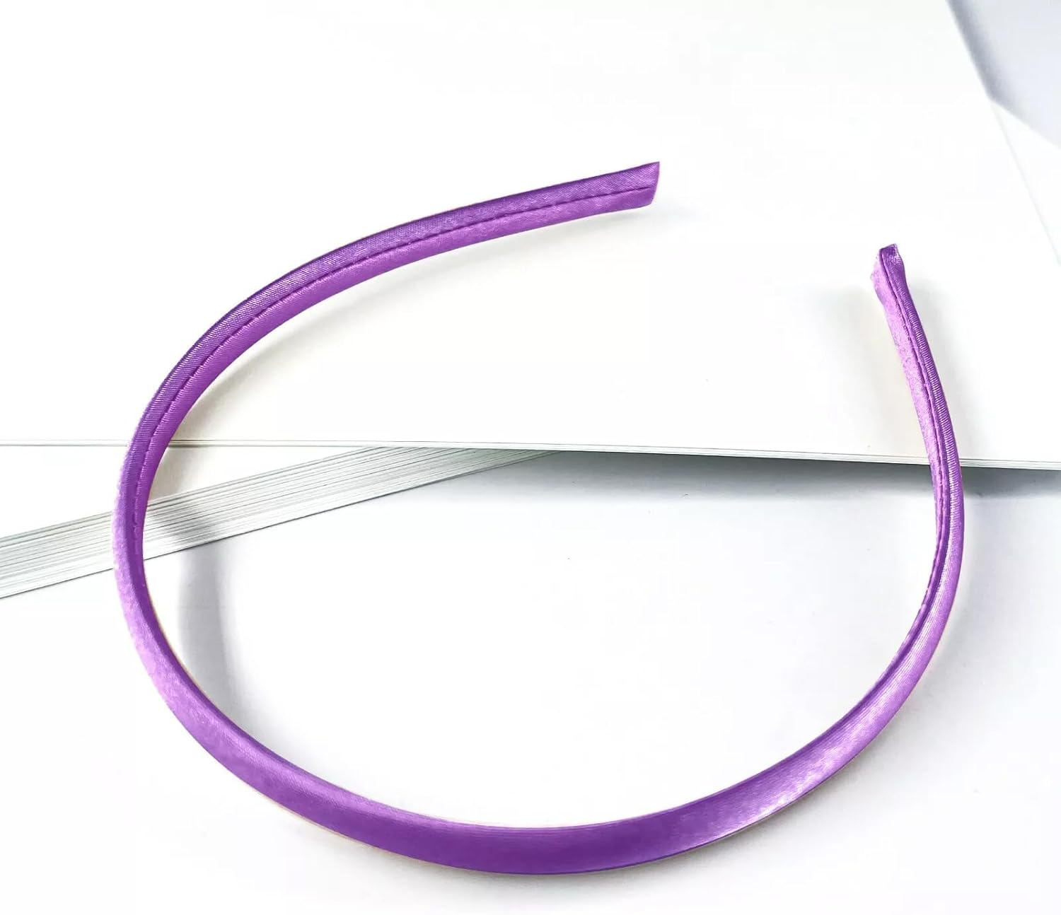 Plain Satin Headband Hair Accessories School Girls Hair Band,10Mm,3Pcs in a Pack (Navy Blue, One Size) - Black image number 2