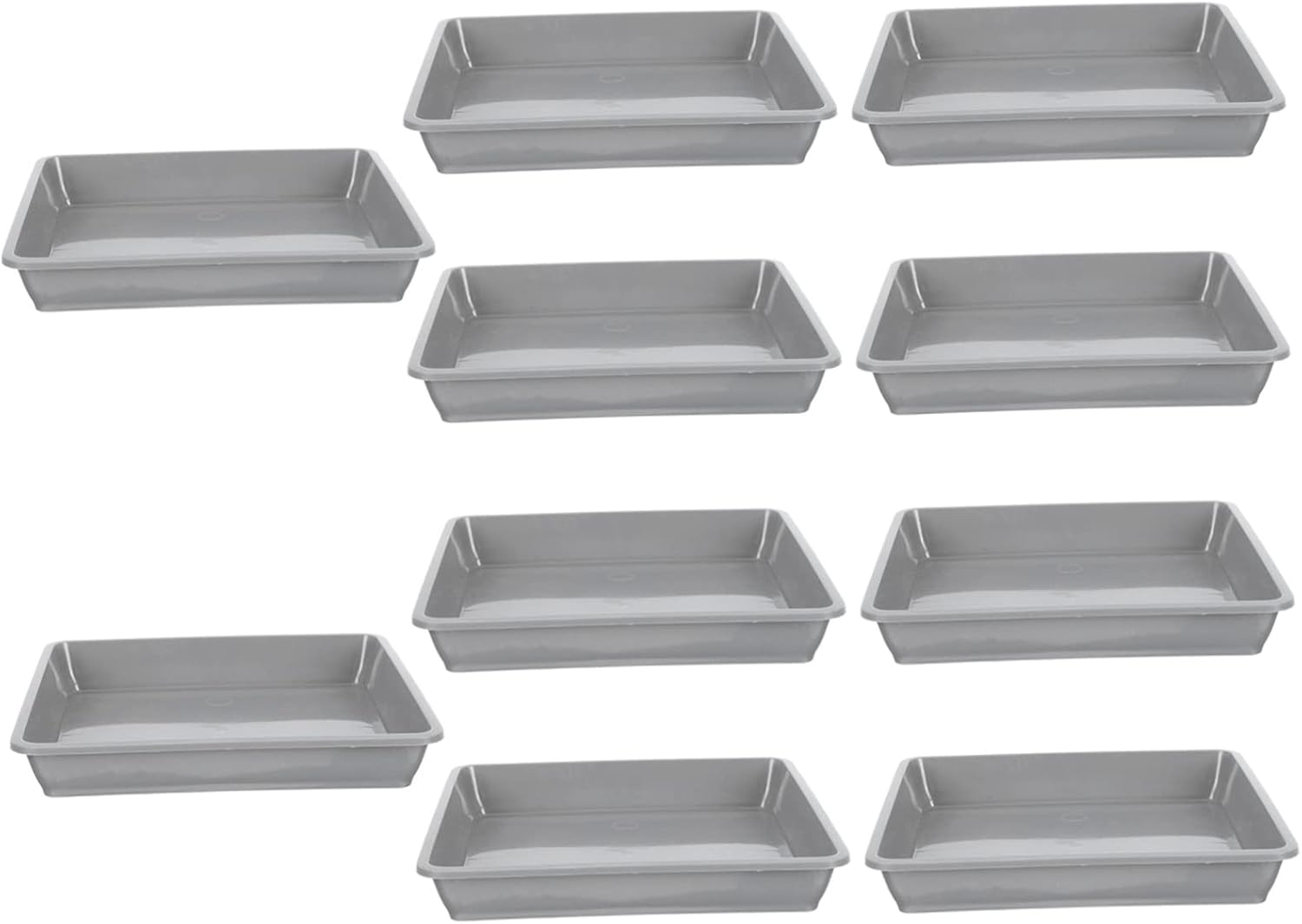 FUNOMOCYA 10Pcs Plastic Flowerpot Trays and Plant Pot Water Trays for Balcony Gardening, Square Thickened Flower Pot Bases 15Cm Grey, Drip Catcher Garden Supplies image number 2