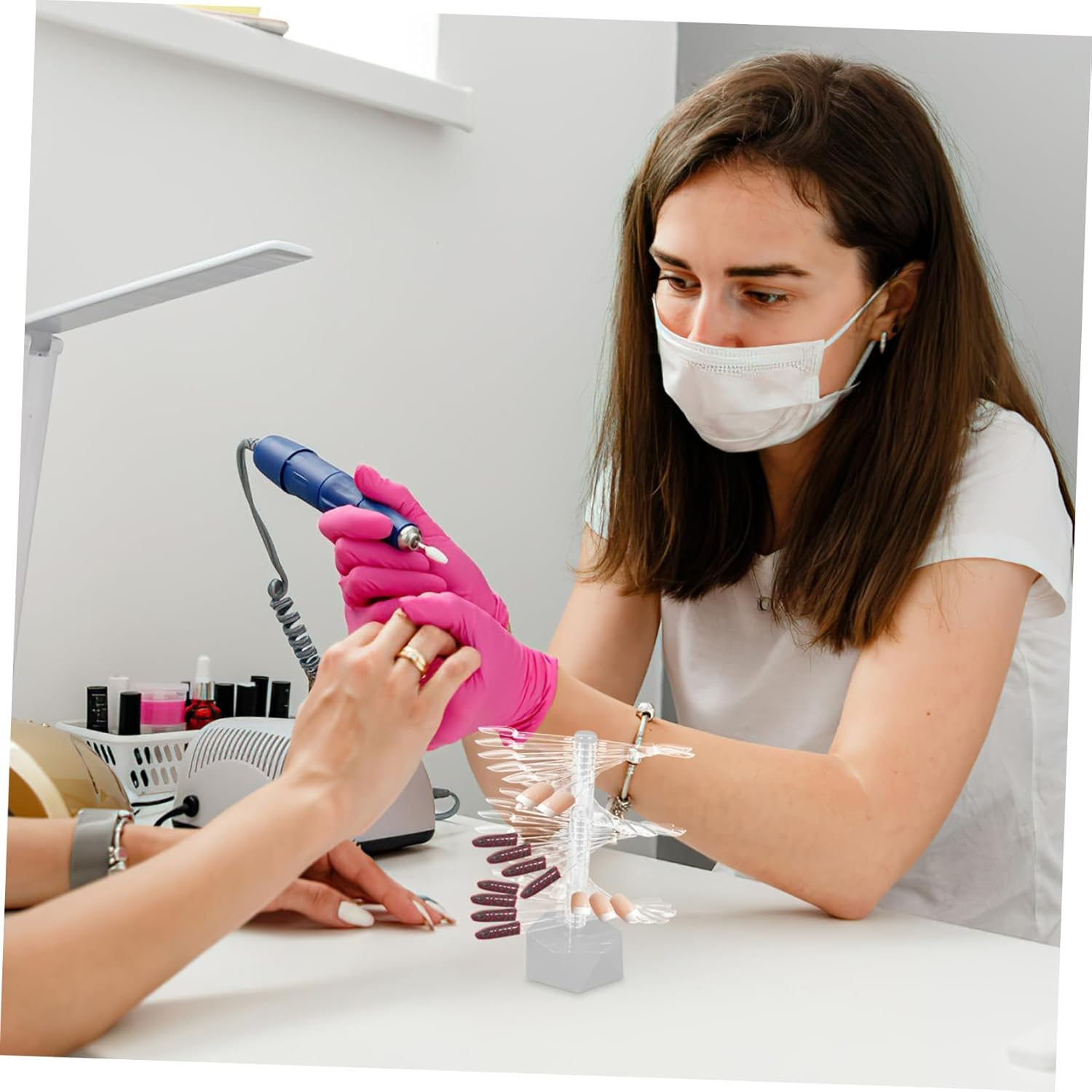 SAFIGLE Clear Nail Display Stand Spiral Tips Holder for Manicure Practice Unique Design for Nail Salons Schools and Home Use Decorative and Practical image number 2