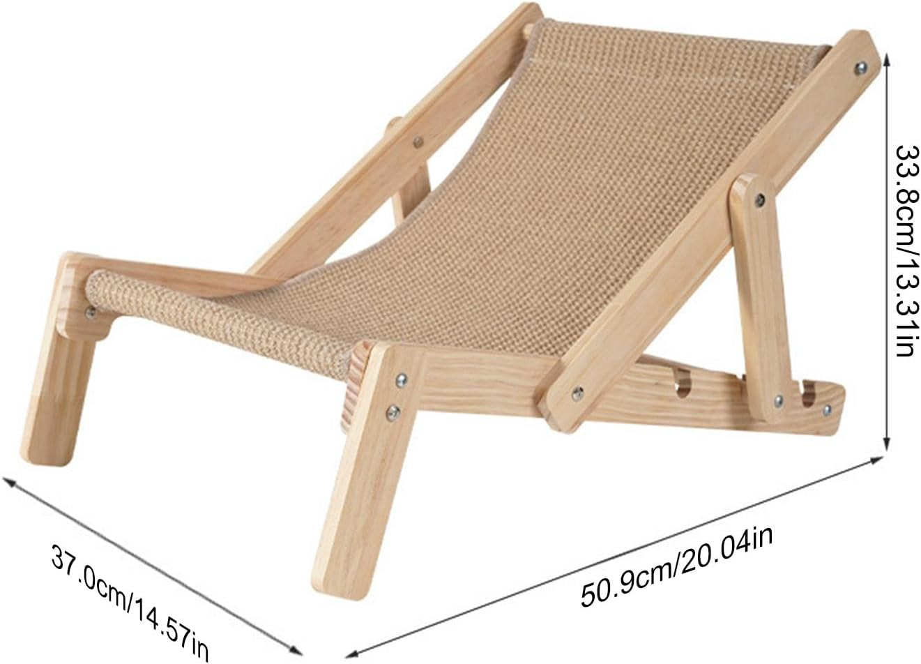 Cat Sisal Chair, Adjustable Elevated Cat Chair Bed, Durable Foldable Indoor Kitty Scratching, Cat Hammock Bed, Kitten Lounge Furniture for Peaceful Nap and Interactive Play image number 3