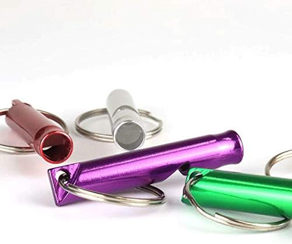 Set of 12 Extra Loud Whistles for Camping Hiking Hunting Outdoors Sports and Emergency Situations, Sturdy but Light Aluminium Key Chain Signals image number 2