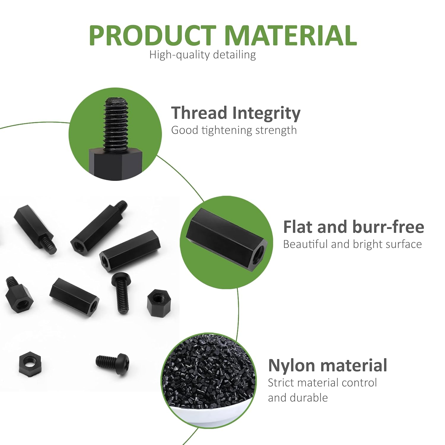 Fullfun 320PCS M3 Male Female Hex Nylon Spacers Standoffs Screws Nuts Assortment Kit, Threaded Pillar for Printed Circuit Board Motherboard image number 1