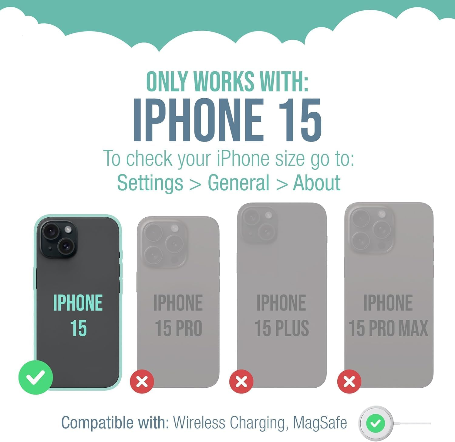 Smartish Iphone 15 Protective Case - Gripzilla Compatible with Magsafe [Rugged + Tough] Heavy Duty Armored Slim Cover with Drop Protection - Black Tie Affair image number 3