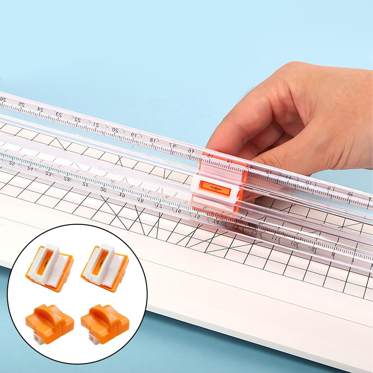 Paper Cutter Replacement Blades, 4 PCS Paper Trimmer Blades for A4 Paper Cutter (Orange) image number 4