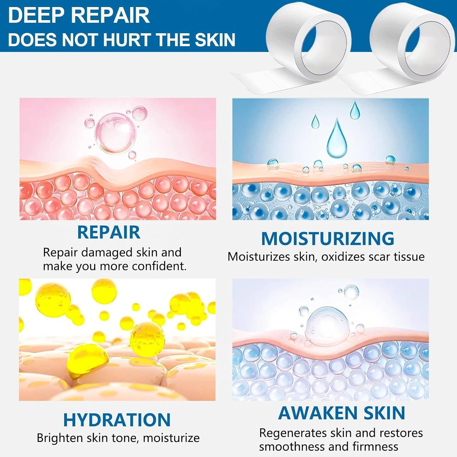 Silicone Scar Sheets, Professional Scar Tape(2.5 X 150Cm Roll-1.5M), Reusable Scar Removal Sheets, Soft Easy-Tear Silicone Scar Tape for for C-Section, Surgery, Burn, Acne Etc image number 6